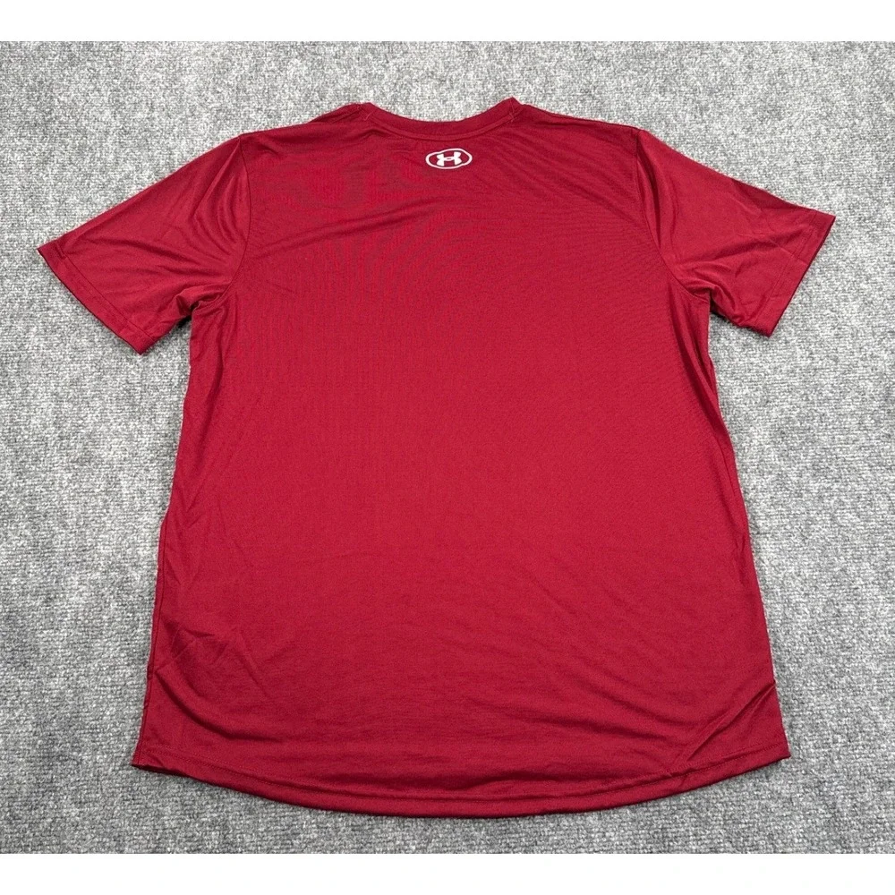 Under Armour Mens Medium Team Tech Shirt Red Loose Fit Performance Tee NWT